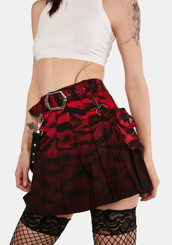 Women's Casual Apparel For Weekends Must Haves Dip Dye Punk Pleated Skirt