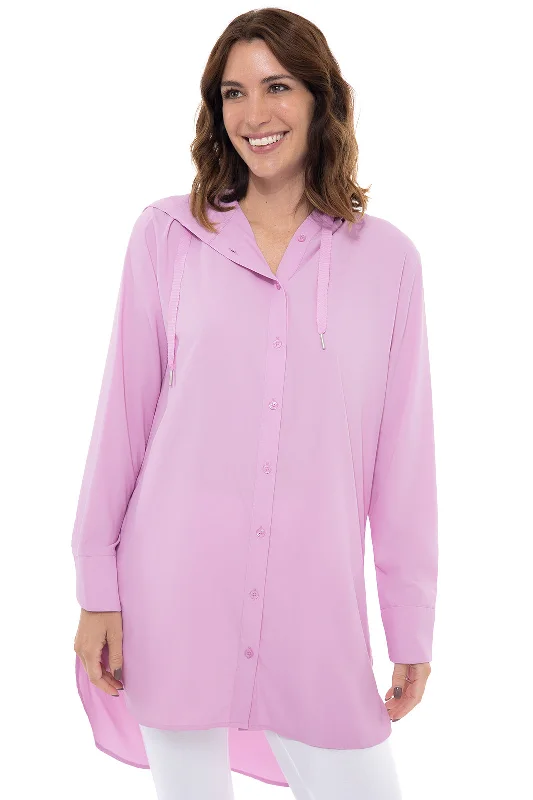 Women's Travel Garments Comfortable Chic Women's Palma Aire Beach Shirt | Peony Pink