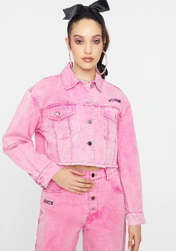 Women's Romantic Outfit Hurry Before It'S Gone Link Up Denim Jacket