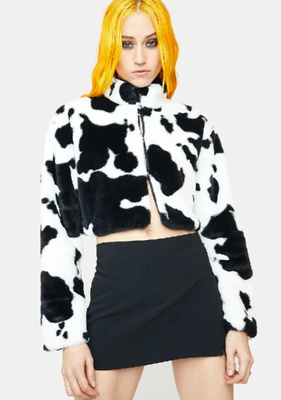 Affordable Fashion Clothing For Women Flash Sale Fever Calf Of Me Cow Print Jacket