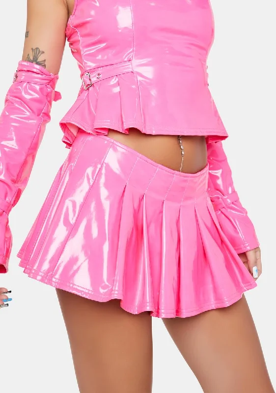 Women's Holiday Apparel Mega Sales Girl Domination Vinyl Mini Skirt