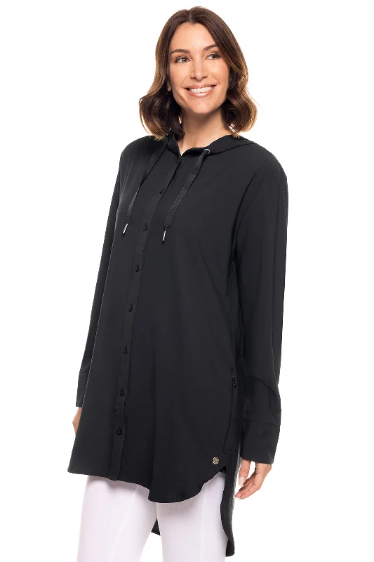 Women's Holiday Apparel Chic Trends Unveiled Women's Palma Aire Beach Shirt | Black