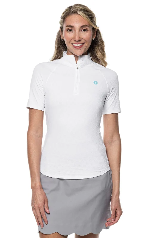 Women's Clothing Sets Exclusive Fashion Deals Women's Albatrose Golf Elbow Sleeve Shirt | White Diamond Jacquard