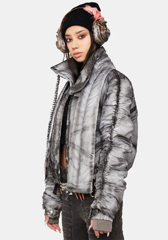 Women's Trendy Outfit Hot Deals Modulation Smoke Puffer Crop Jacket