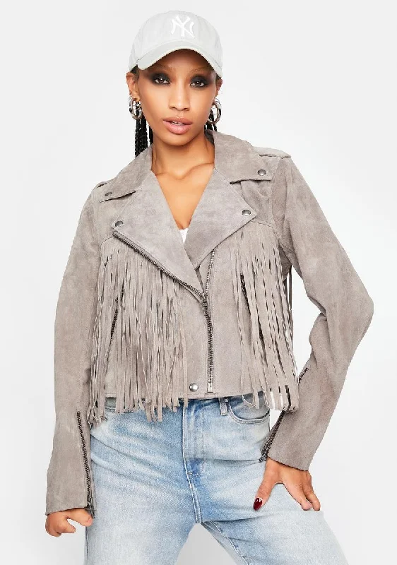 Sustainable Women's Clothing Shop Sale Items High Altitude Fringe Moto Jacket