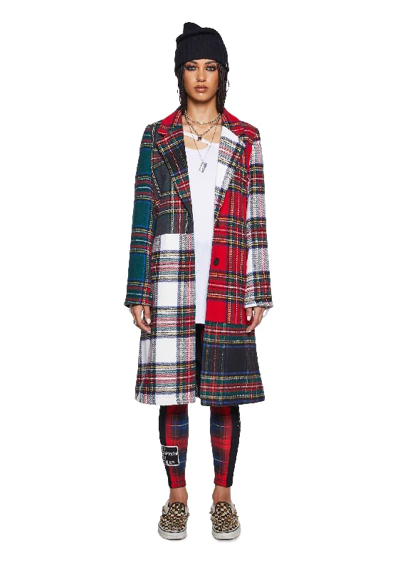 Comfortable Outfit For Women Discover Promotions Taste Of Fury Plaid Coat - Red