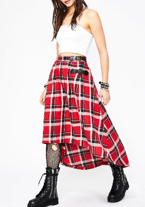 Modern Women's Clothes Fashion Frontiers Tardy Thotty Plaid Skirt