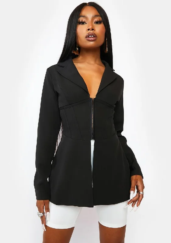 Women's High-Fashion Apparel Fashion Sale Highly Favored Zip-Up Blazer