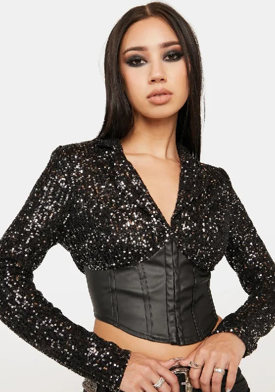 Women's Trendy Clothing Limited Time Offers Look And Learn Sequin Blazer