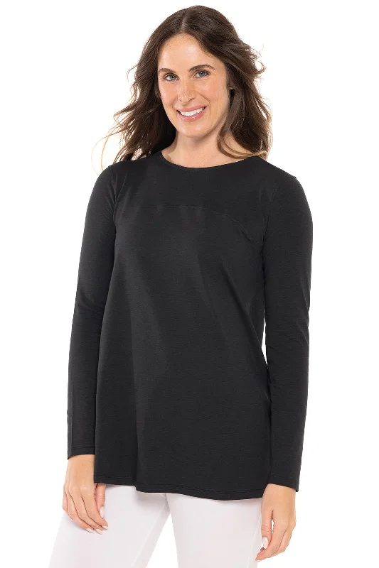 Women's Work Apparel Chic Trend Collection Women's Daybreak Swing Top | Black