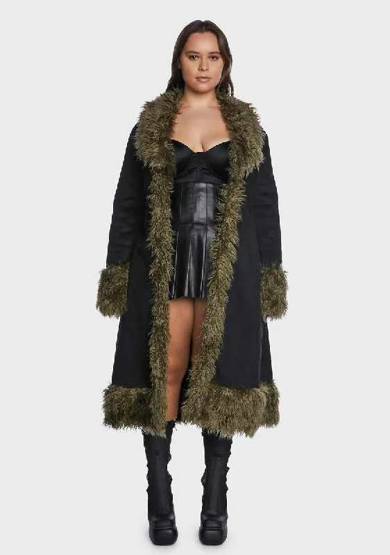 Women's Seasonal Clothes Chic Style Discounts Plus Do Your Thing Faux Fur Coat