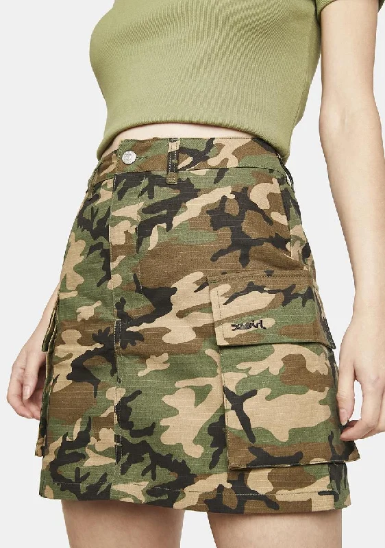 Fashionable Women's Clothes Spring Offer Camouflage Cargo Mini Skirt