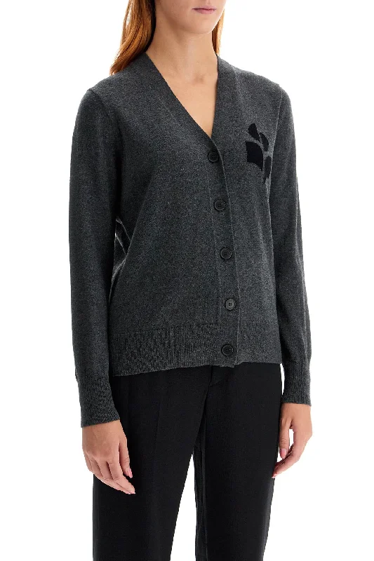 Women's Wedding Apparel New Styles Just In Isabel Marant Etoile Karin Cardigan With Logo Intarsia