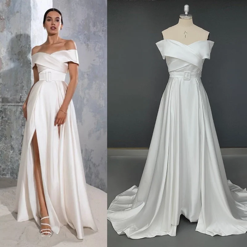 Timeless Women's Apparel Classic Elegance Sales Off-Shoulder Classic Wedding Dress