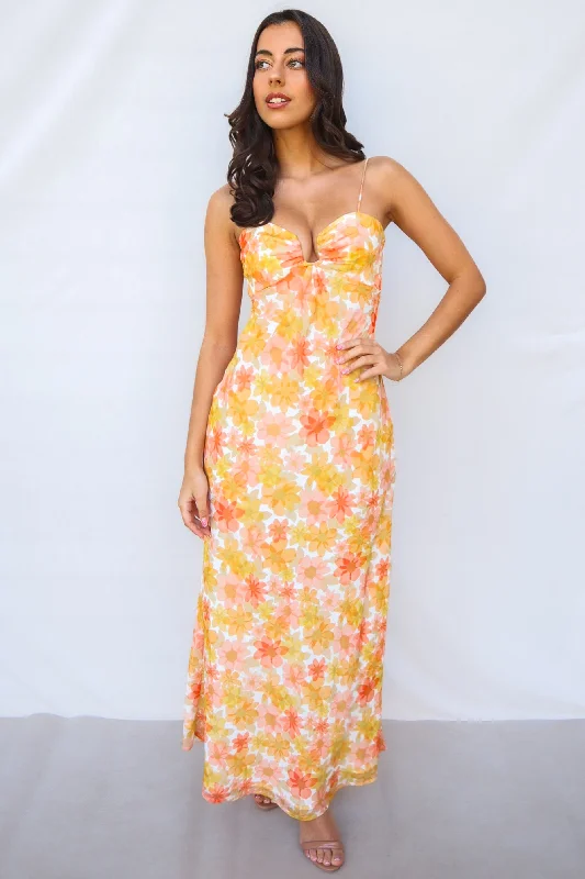 Elegant Women's Attire Seize Bargains Nova Maxi Dress - Yellow Floral