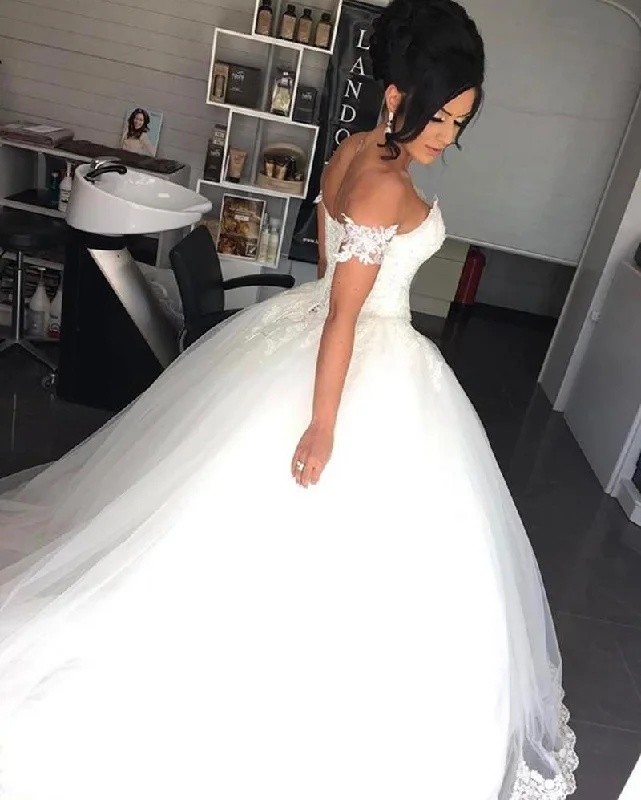 Women's Clothes For Special Occasions Fashion Essentials Siaoryne WD1007 off the Shoulder Ball Gown Wedding Dresses Lace Bridal Gown Cheap