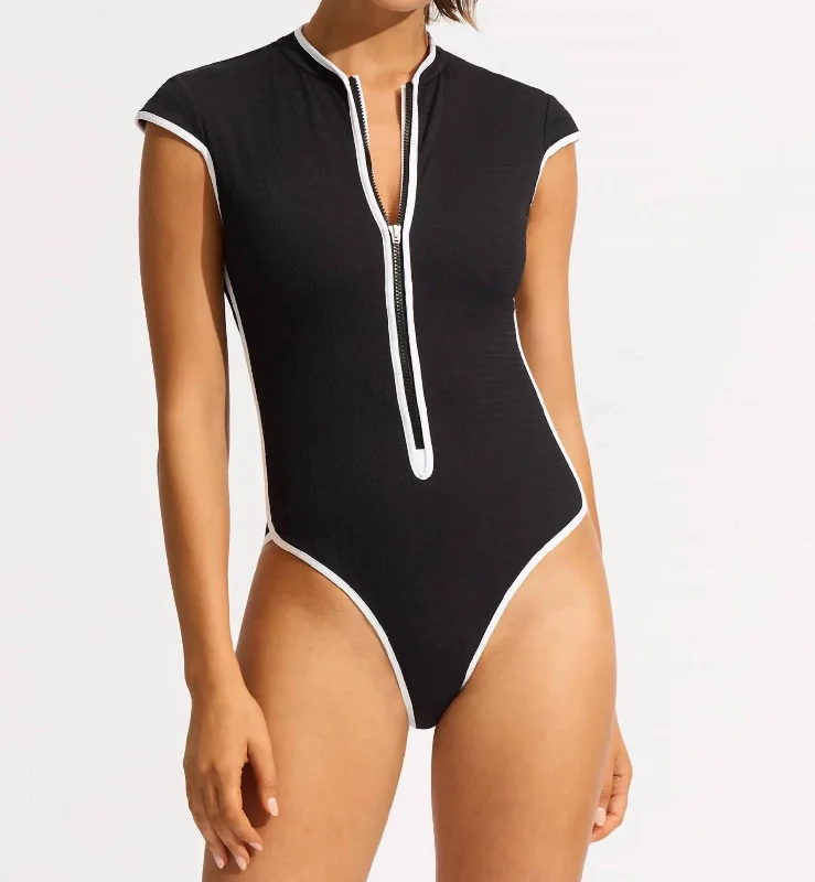 Women's Trendy Casual Clothes Daily Deals Beach Bound One Piece Swimsuit In Black