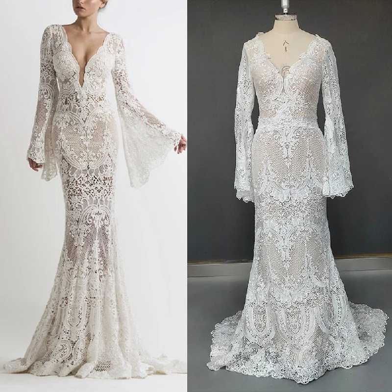 Women's Resort Garments Style Upgrade Boho Batwing Wedding Dress