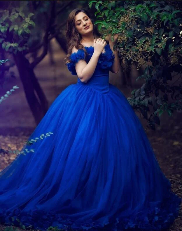 Sustainable Women's Clothing Top Deals Princess Ball Gown Royal Blue Wedding Dress Cinderella Quinceanera Debutante Gown PL09221