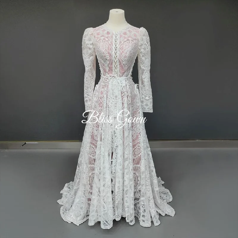 Women's Seasonal Clothing Everyday Elegance Sale Ruched Boho Lace Fantasy