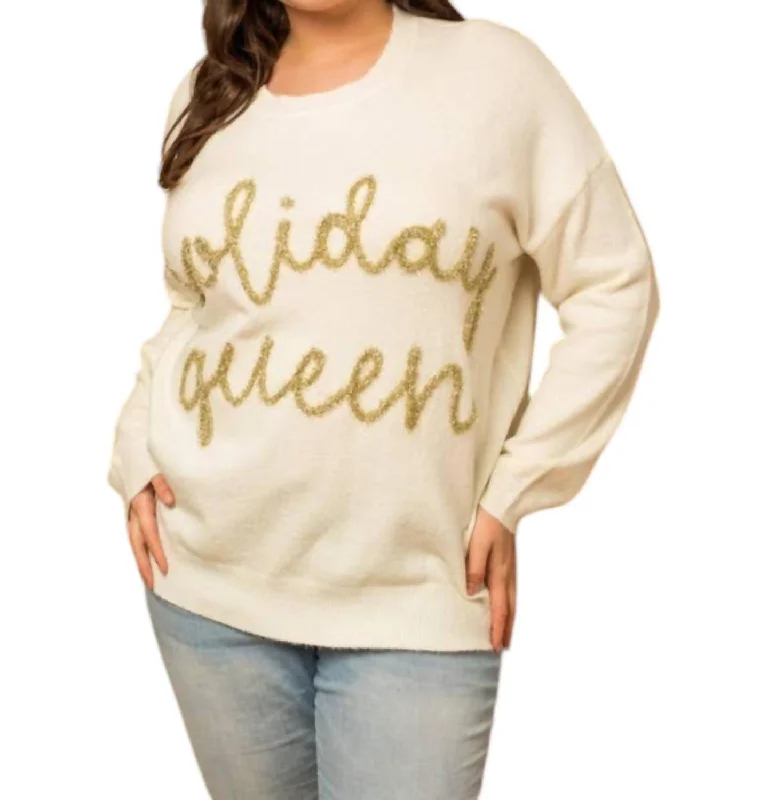 Timeless Women's Outfit Must-Have Style Discounts Holiday Queen Sweater - Plus In White