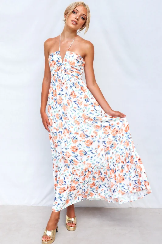 Classic Women's Apparel Weekend Exclusive Coral Maxi Dress - Orange Print