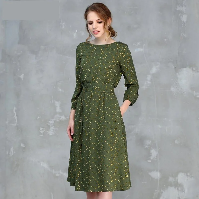 Women's Contemporary Clothing Discover Now Floral Printed A-Line Dress