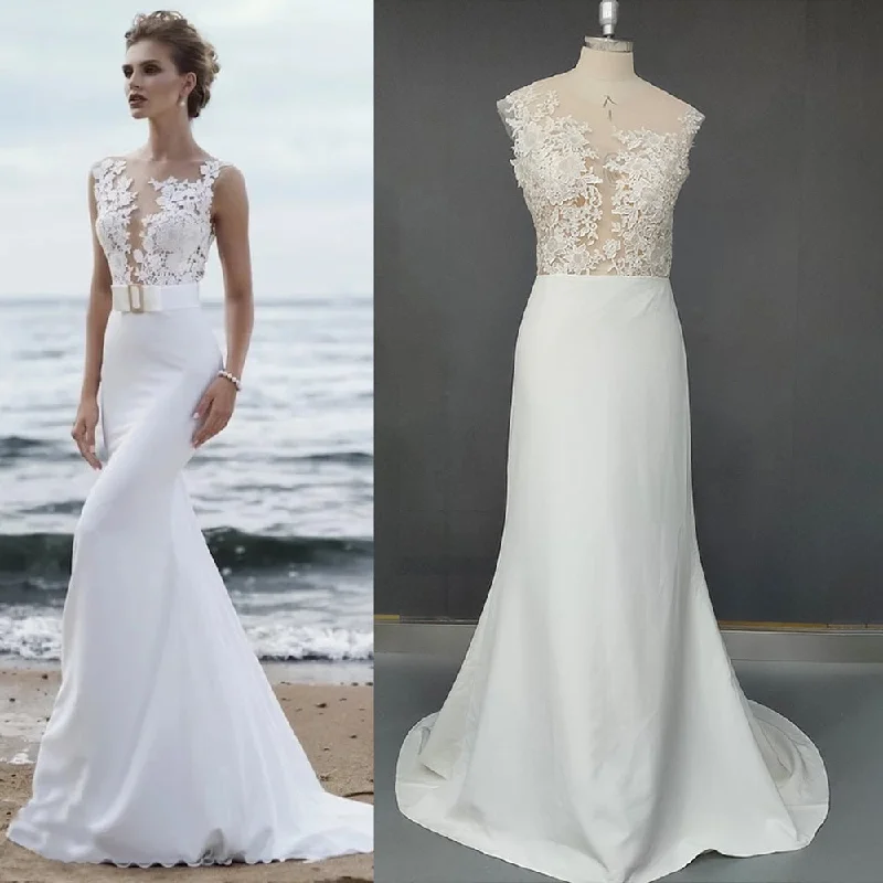 Women's Functional Outdoor Garments Fashion Forward Mermaid Shimmer Wedding Dress