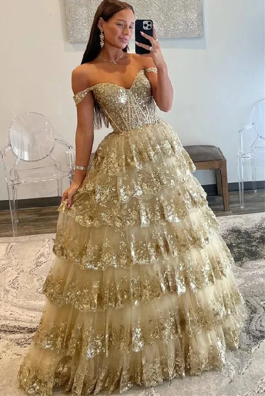 Affordable Women's Attire Spring Offer Shiny Sequins Glitter Prom Dress Elegant Heart Neck Vestidos De Noche Strapless Lace Up Back A-line Wedding Dress 2024