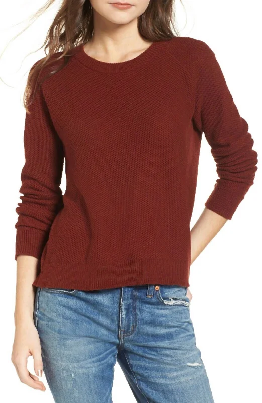 Women's Trendy Casual Clothes Unbeatable Deals Province Cross Back Pullover Sweater In Burnt Mahogany