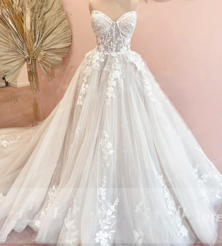 Women's Resort Attire You'Ll Love Us Because Luxurious Court Train Wedding Dress Vestido Civil Tulle Wedding Dresses Sleeveless Lace Bodice Bridal Gown Robe de mariee