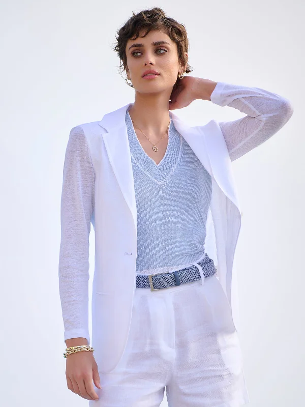 Women's Fashionable Clothing Sets Sud Herringbone Linen Jacket