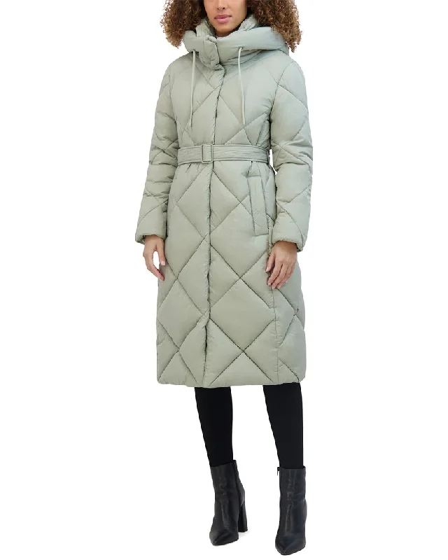 Women's Everyday Apparel Kenneth Cole Powder Touch Matte Quilted Coat