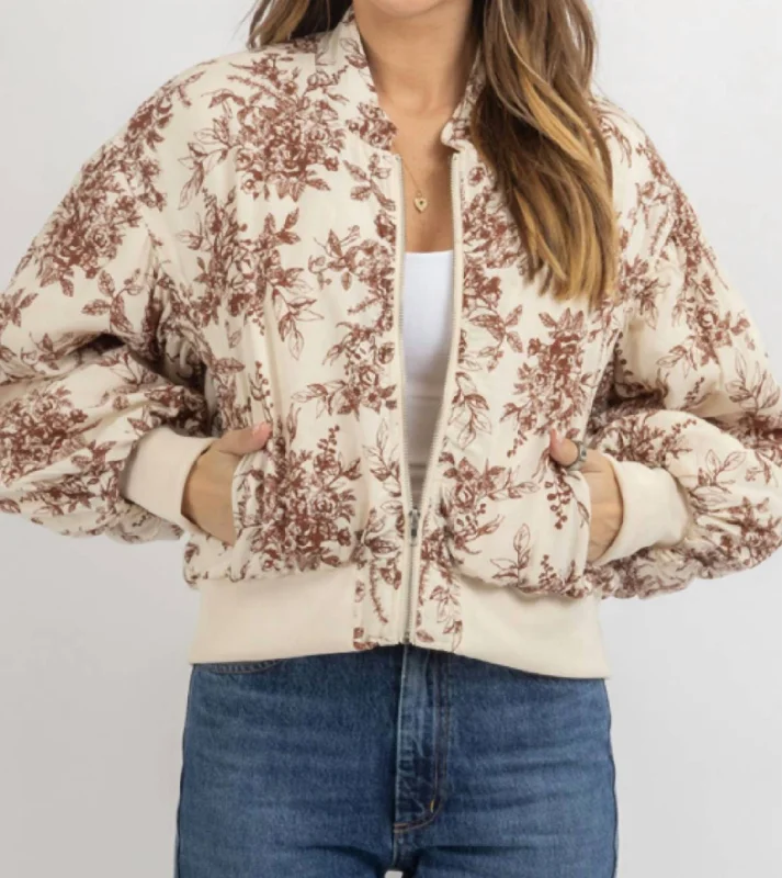 Women's High-End Clothing Gardener Bomber Jacket In Ivory