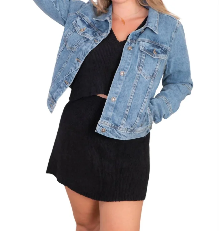 Comfortable Women's Clothing Rumors Denim Jacket In Light Indigo