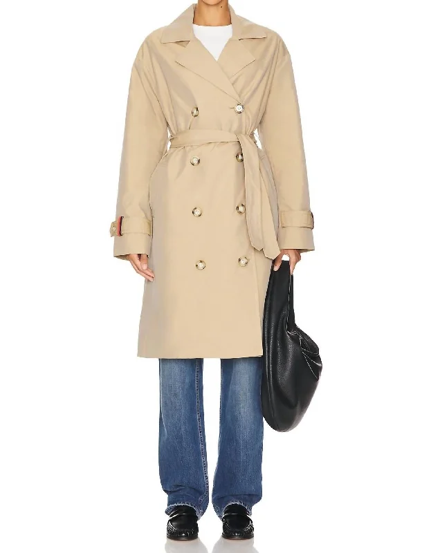 Women's Work Outfit For The Office Rox Trench Coat In Khaki