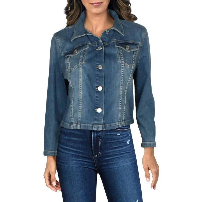 Premium Fashion At Promotional Prices – Limited Time Only Womens Faded Strech Denim Jacket