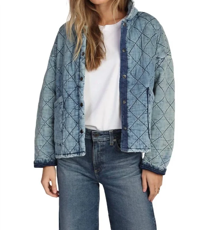 Women's Casual Apparel For Weekends Claire Quilted Jacket In Denim