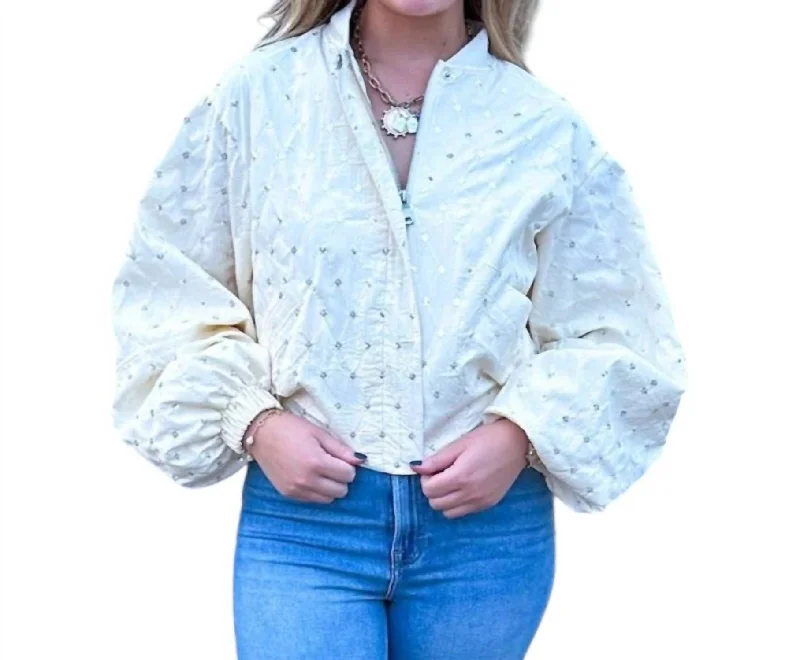 Women's Vintage-Inspired Clothing Embellished Jacket In Ivory