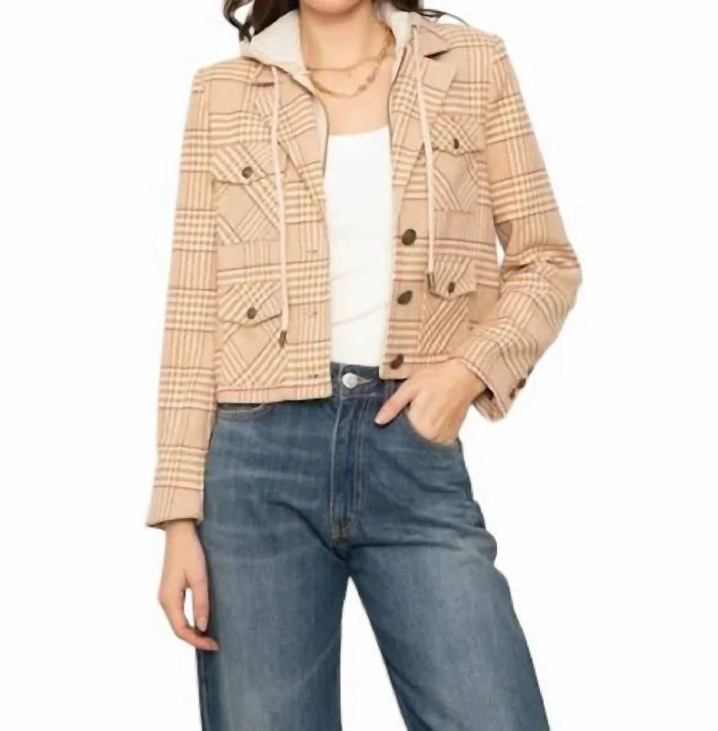 Women's Athletic Outfit Celine Dickie Jacket In Camel Plaid