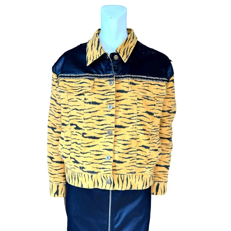 High-Quality Fashion At Discounted Prices – Shop Today Tiger Vintage Style Bomber Jacket In Gold, Black