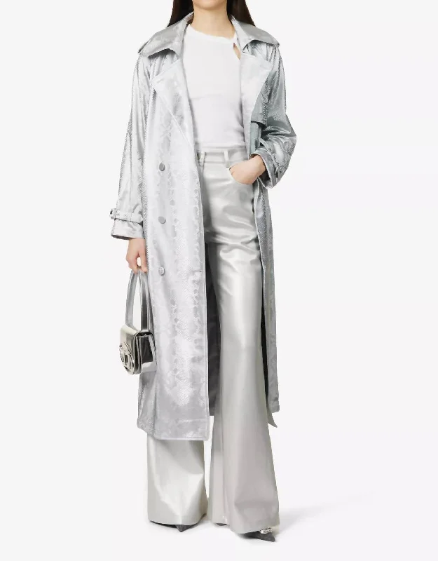 Stylish And Comfortable Clothing For Women Vivienne Trench Coat In Silver