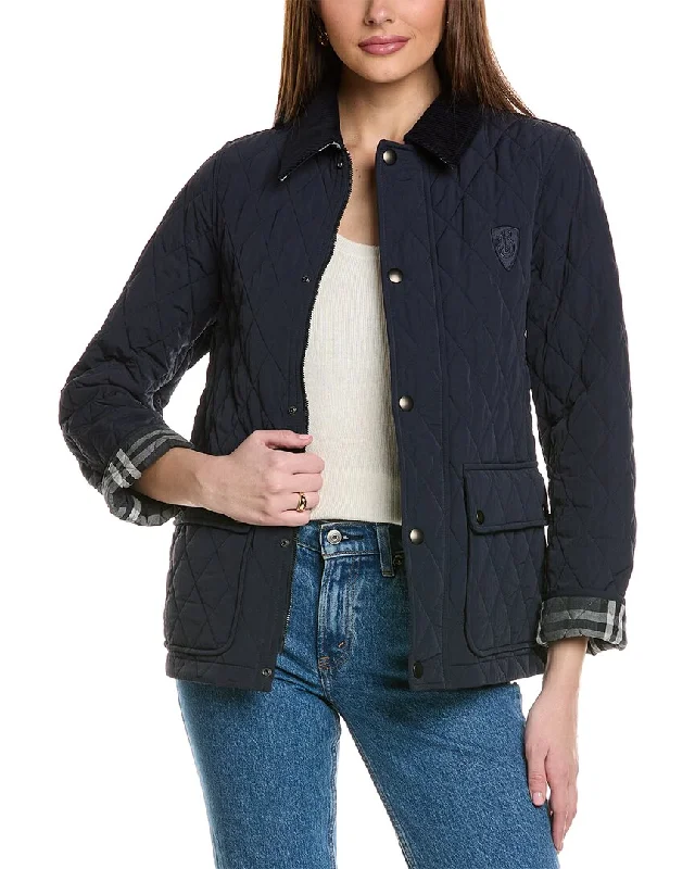 Elegant Women's Evening Garments Burberry Logo Quilted Jacket