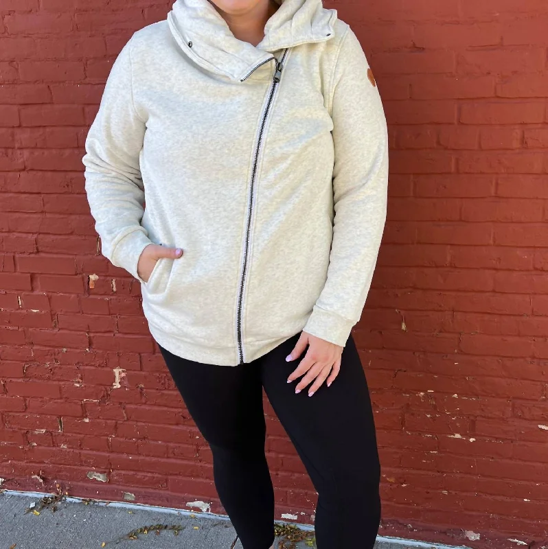 Women's Tops And Clothing Quinn Zip Up Jacket In Oatmeal