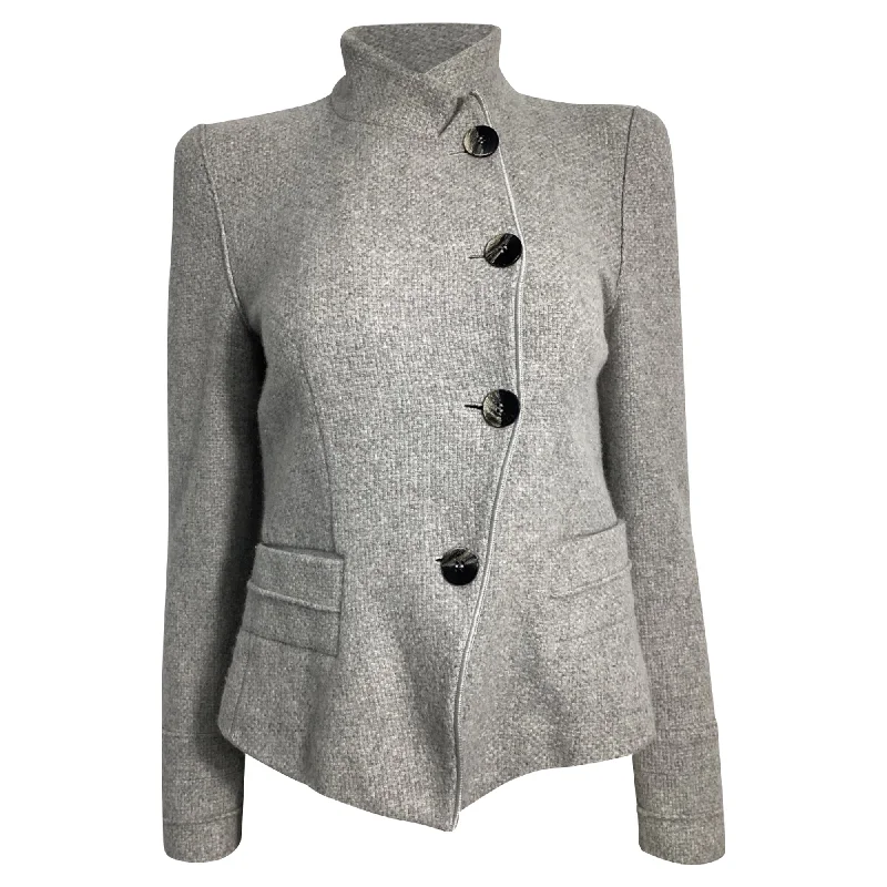 Everyday Fashion Deals – Chic Looks For Less Giorgio Armani Asymmetric Jacket in Grey Wool