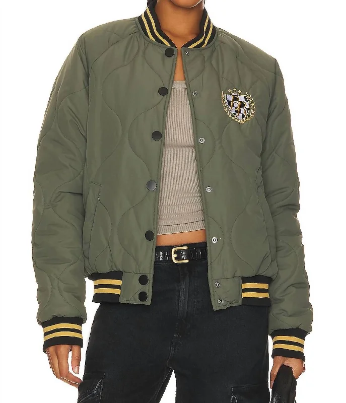 Vintage Clothing For Women Flight Jacket In Olive