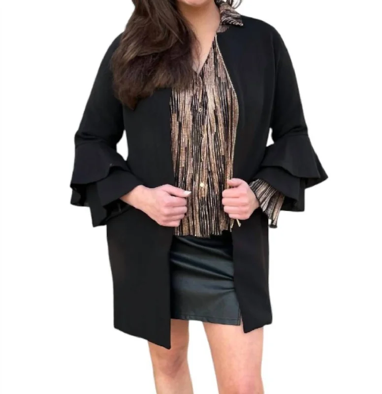 Women's Elegant Clothing Sets Larant Coat In Black