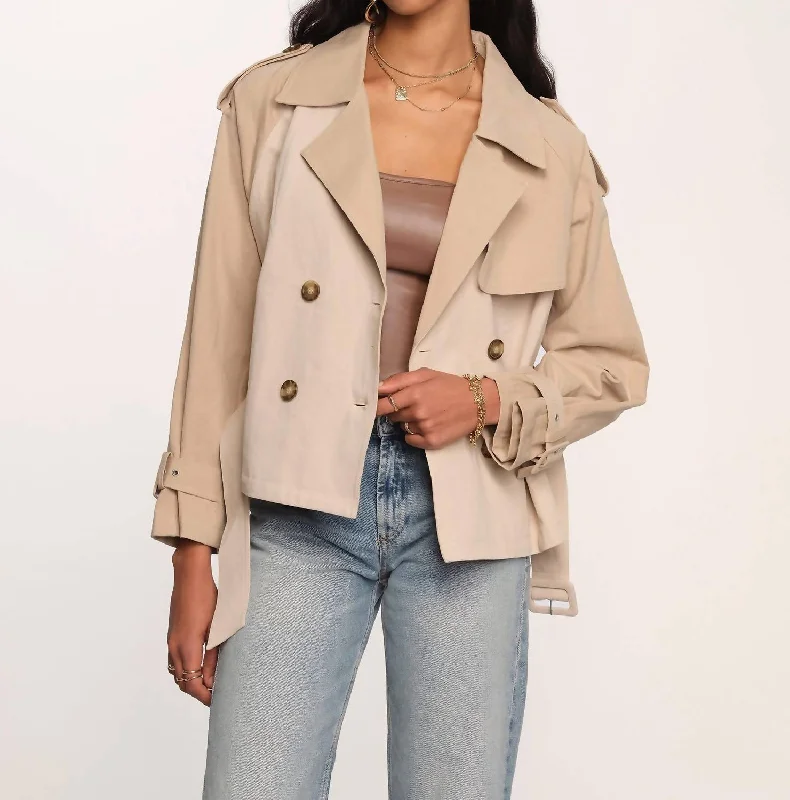 Women's Plus-Size Garments Tilda Trench Jacket In Biscuit