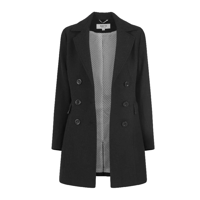 Casual Chic Women's Clothes Haute Edition Women's Double Breasted Wool Blend Peacoat