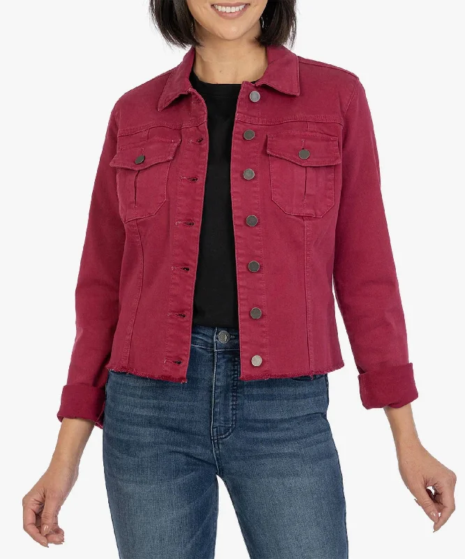 Women's Sports Apparel Kara Denim Jacket In Bordeaux